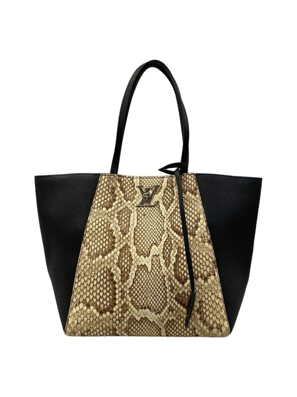 Louis Vuitton Tote Bag Lockme Cabas Ivory Brown Black